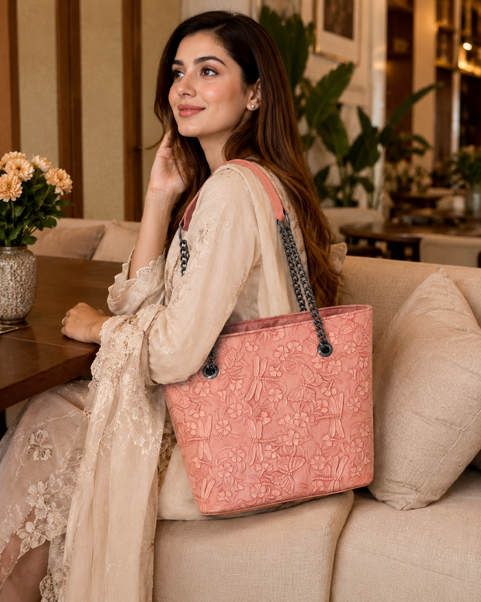 Blush Bloom Chain Tote Bag – China Imported