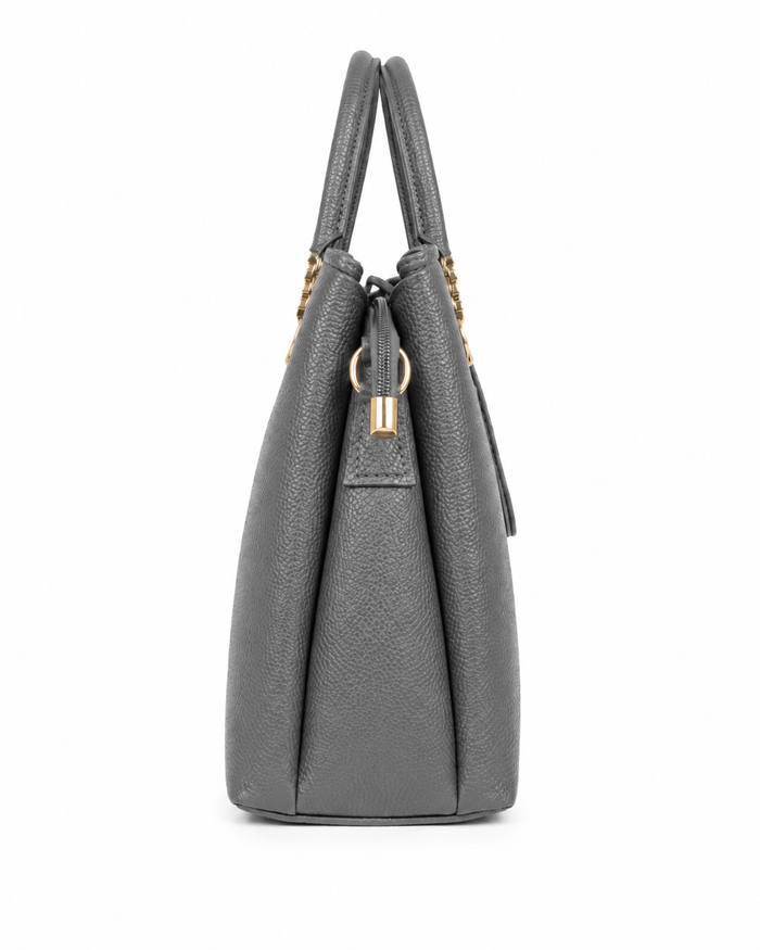 China Imported Structured 3-Piece Tote Handbag Set – Grey