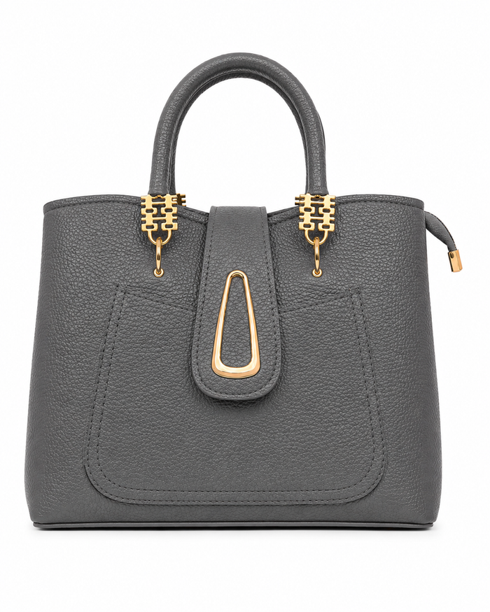 China Imported Structured 3-Piece Tote Handbag Set – Grey