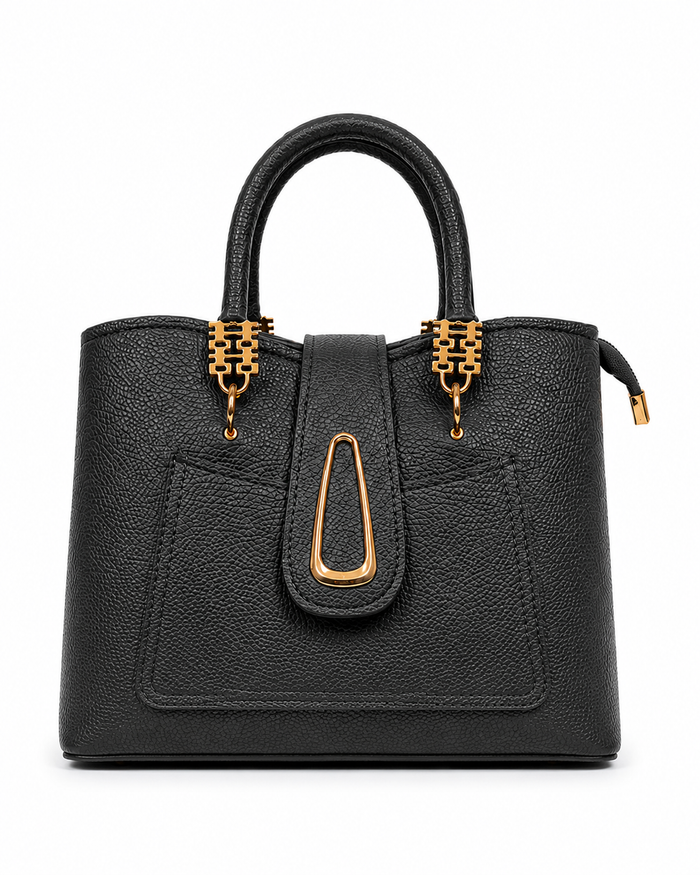 China Imported Structured 3-Piece Tote Handbag Set – Classic Black