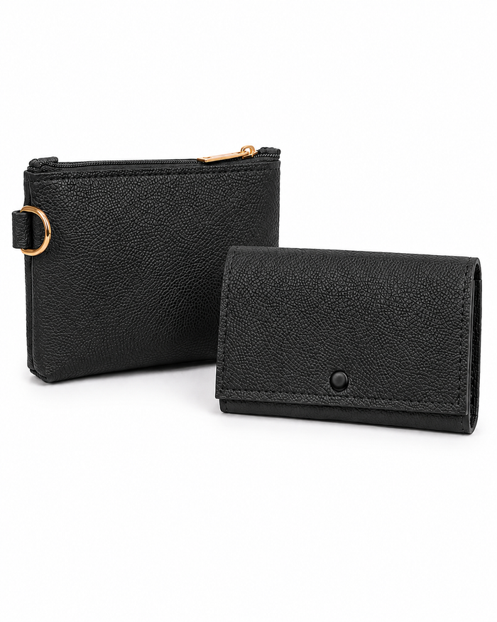 China Imported Structured 3-Piece Tote Handbag Set – Classic Black
