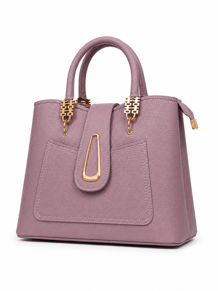 China Imported Structured 3-Piece Tote Handbag Set – Dusty Mauve