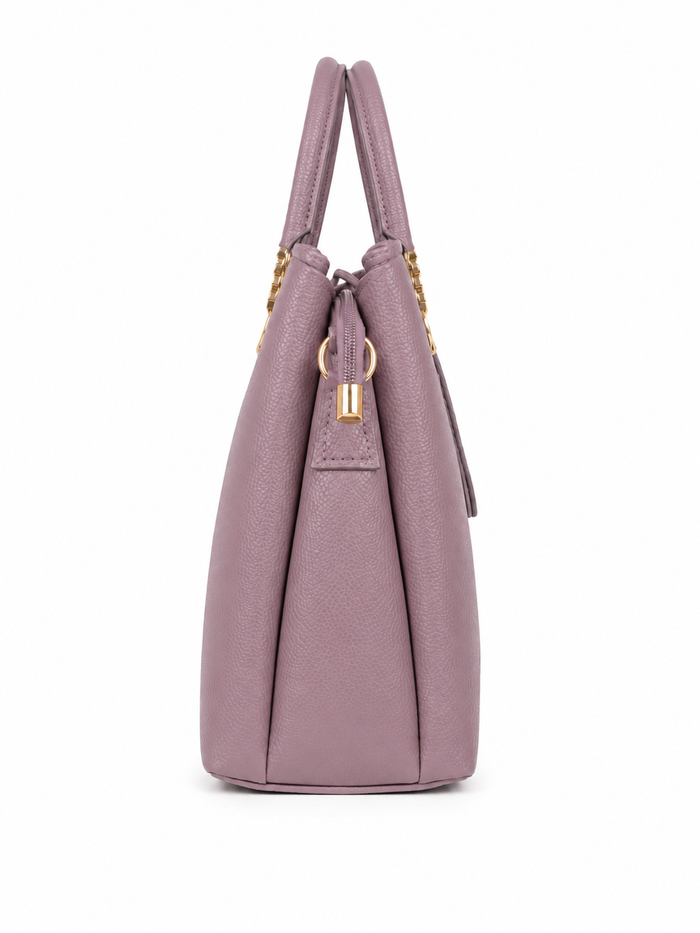 China Imported Structured 3-Piece Tote Handbag Set – Dusty Mauve