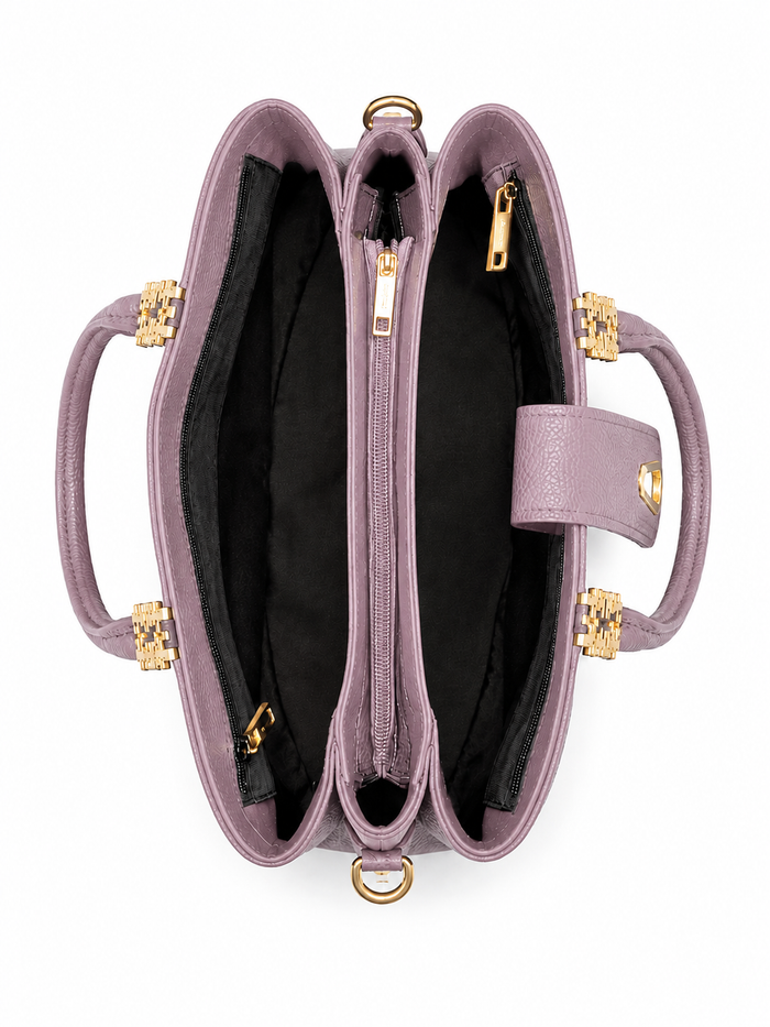 China Imported Structured 3-Piece Tote Handbag Set – Dusty Mauve