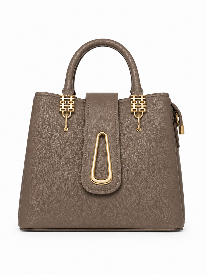 China Imported Structured 3-Piece Tote Handbag Set – Taupe Brown