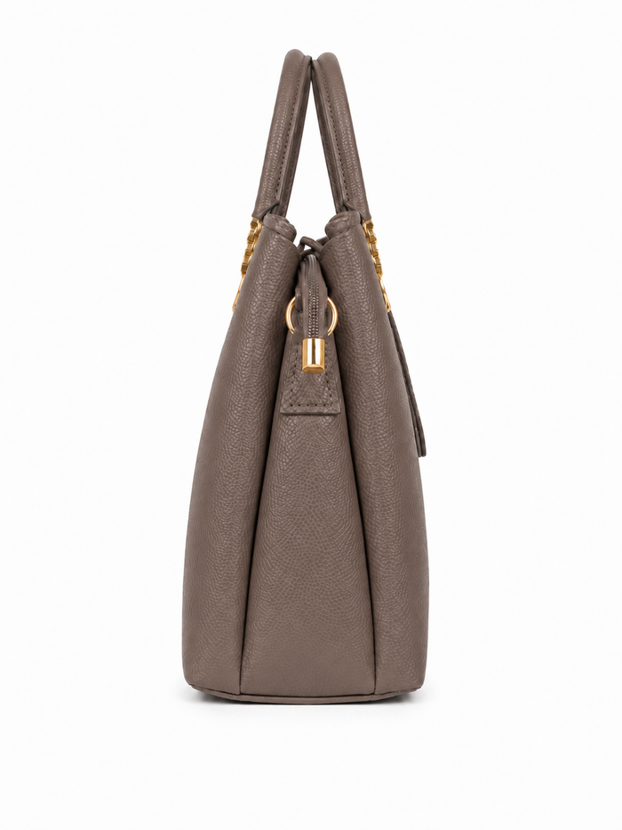 China Imported Structured 3-Piece Tote Handbag Set – Taupe Brown