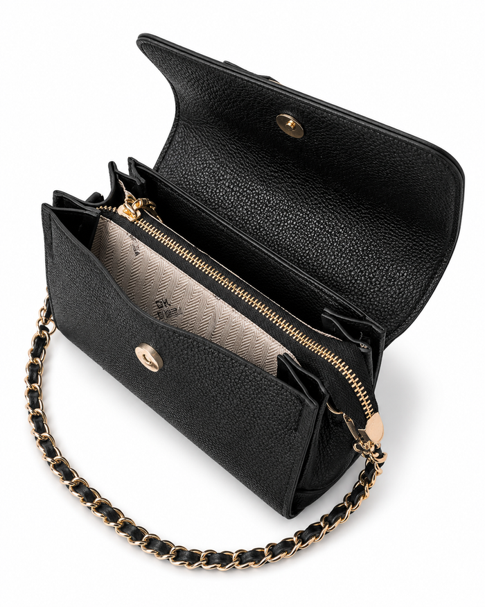 Black Textured Chain Crossbody Bag – China Imported