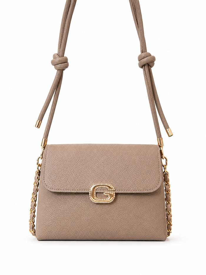 Taupe Pebbled Chain Crossbody Bag – China Imported