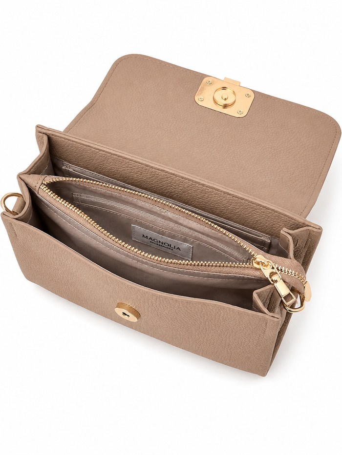 Taupe Rectangle Buckle Crossbody Bag – China Imported
