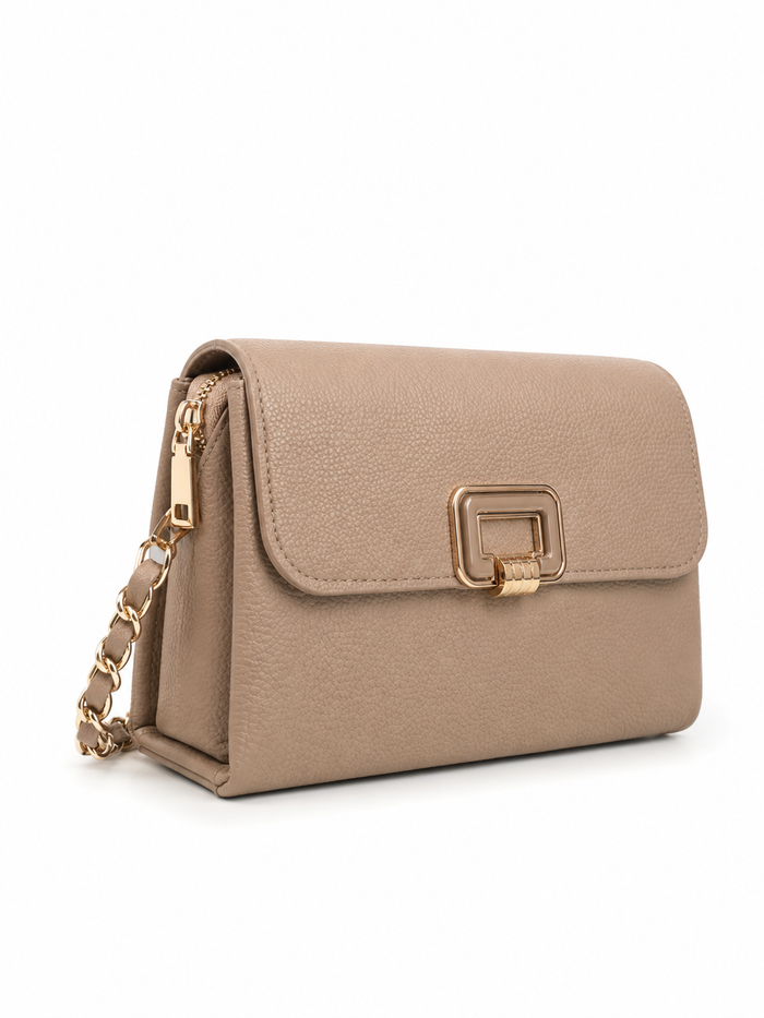 Taupe Rectangle Buckle Crossbody Bag – China Imported